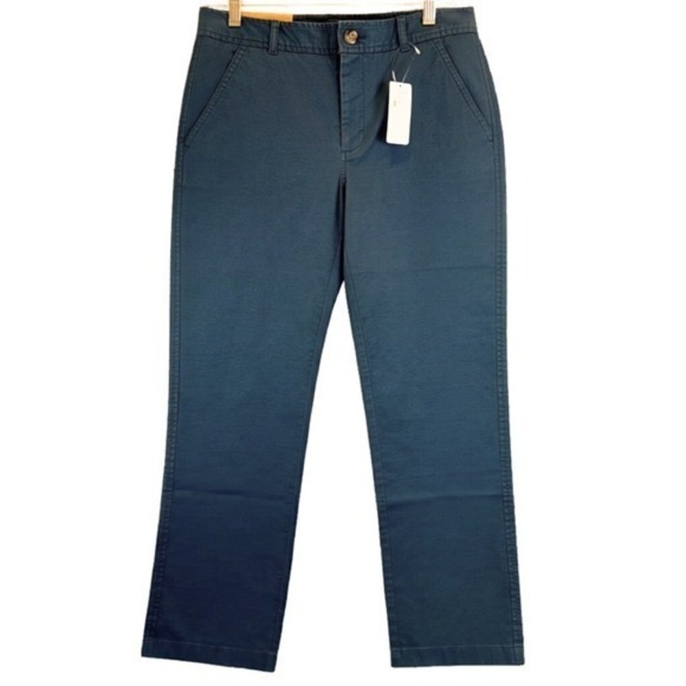 LL Bean Favorite Fit Ultimate Chino Crop Straight Leg Pants Dark Mariner Blue 2R